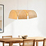 Brisa bamboo pendant lamp with double curved shades 2-light