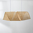 Brisa bamboo pendant lamp with double curved shades 2-light
