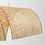 2-light bamboo pendant light Brisa with double curved hand-woven shades