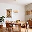 Modern retro pendant light globeia in light beige high-gloss