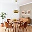 Retro pendant light globeia in glossy khaki green