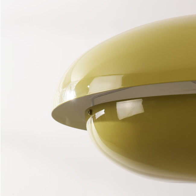 Retro pendant light globeia in glossy khaki green