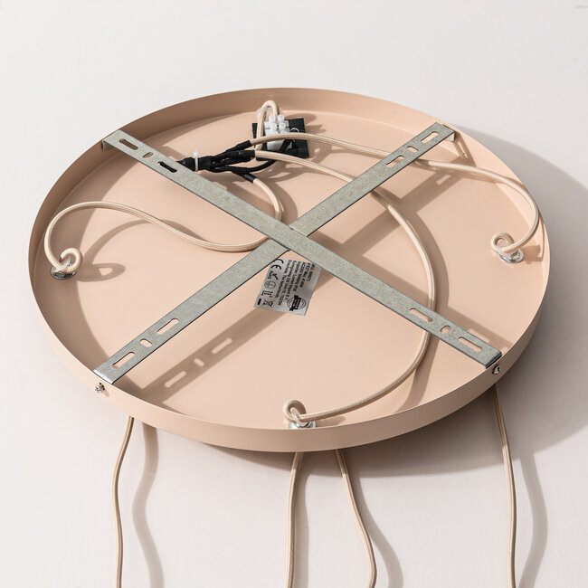 Japandi Fero pendant lamp – 4-light with beige linen shades