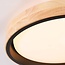 3-step dimmable ceiling lamp Tirano in Black with oak finish – Ø41 cm