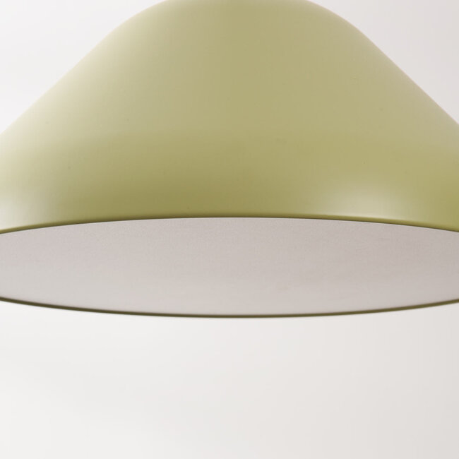Pendant light Evara in khaki green with white interior