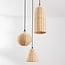 Boho pendant light Misu in rattan with three natural shades