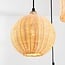 Boho pendant light Misu in rattan with three natural shades