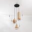 Boho pendant light Misu in rattan with three natural shades