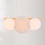 3-light pendant light Zenna - natural linen with wood and white accents