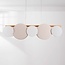 5-light pendant lamp Zenner – natural linen with wood and White accents