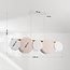 5-light pendant lamp Zenner – natural linen with wood and White accents