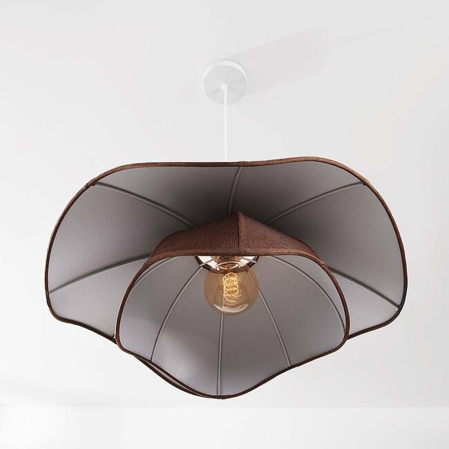 Vea pendant lamp with organic linen shade in warm brown