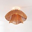 Natural ceiling light Eira made of paper cord in an organic shape