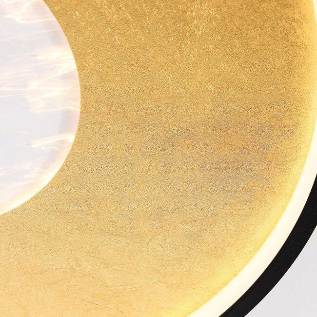 Ceiling light Cercul Ø40 cm black with gold leaf effect, 3-step dimmable