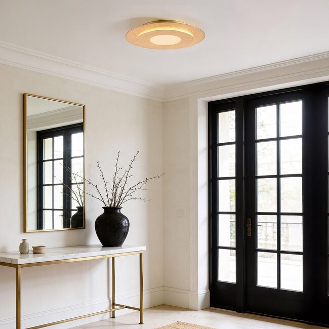 Cercyl ceiling light Ø30 cm with gold leaf effect and 3-step dimmable LEDs