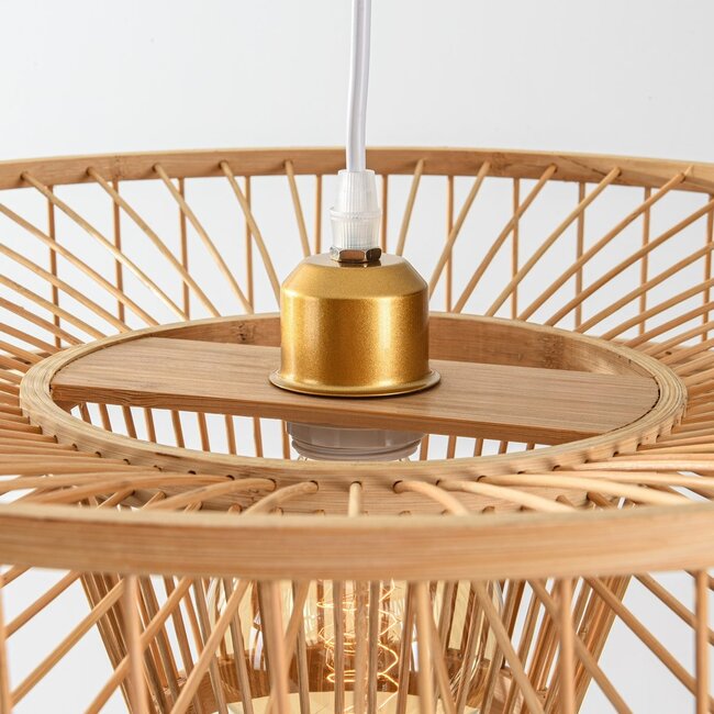 Designer pendant light Solara - open bamboo design
