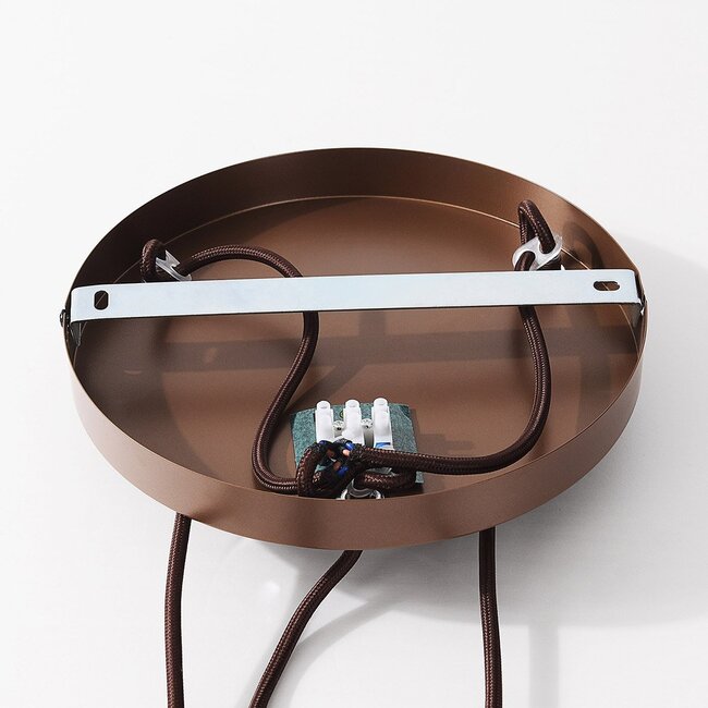 Pendant lamp Pella with three glass shades in brown ombre effect