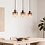 3-light pendant light Palaio - brown ombre glass globes