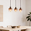 Pendant lamp Palaio with three glass shades in brown ombre effect