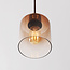 Pendant lamp Palaio with three glass shades in brown ombre effect