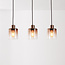 Pendant lamp Palaio with three glass shades in brown ombre effect