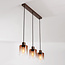 Pendant lamp Palaio with three glass shades in brown ombre effect