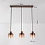 3-light pendant light Palaio - brown ombre glass globes