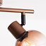 2-light swivel ceiling lamp Phiene with brown ombre glass