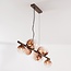 9-light pendant light Ennea - brown ombre glass