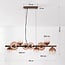 9-light pendant light Ennea - brown ombre glass