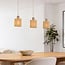 3-light pendant light Carrizo - beige with woven rope