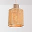3-light pendant light Carrizo - beige with woven rope