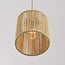 3-light pendant light Carrizo - beige with woven rope