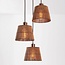 3-light pendant light Tami - natural bamboo and warm bronze