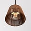 3-light pendant light Veya - natural bamboo with warm bronze ceiling plate