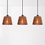 3-light pendant light Veya - natural bamboo with warm bronze ceiling plate