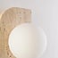 Wall lamp Artea in travertine (natural stone) with glass globe