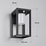 Solar outdoor wall light with sensor in black - Lucian