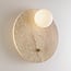 1-light wall lamp Artoa - travertine (natural stone) with glass globe