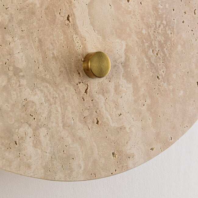 1-light wall lamp Artoa - travertine (natural stone) with glass globe