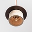 3-light Japandi pendant light Travano - travertine (natural stone) and wood