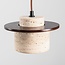 3-light Japandi pendant light Travano made of travertine (natural stone) and wood