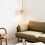 Japandi pendant light made of travertine (natural stone) and light wood - Travia