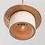 3-light Japandi pendant light Travia - travertine (natural stone) and light wood