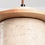 3-light Japandi pendant light Travia - travertine (natural stone) and light wood