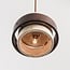 2-light pendant light Travé - travertine (natural stone) and wood