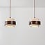 2-light pendant light Travé - travertine (natural stone) and wood
