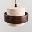 2-light pendant light Travé - travertine (natural stone) and wood