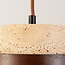 3-light pendant light Travé - travertine (natural stone) and wood