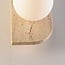 2-light wall lamp Artea in travertine (natural stone) with glass globes